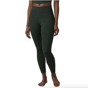 Prana Becksa green 7/8 pocket ribbed high-waisted leggings